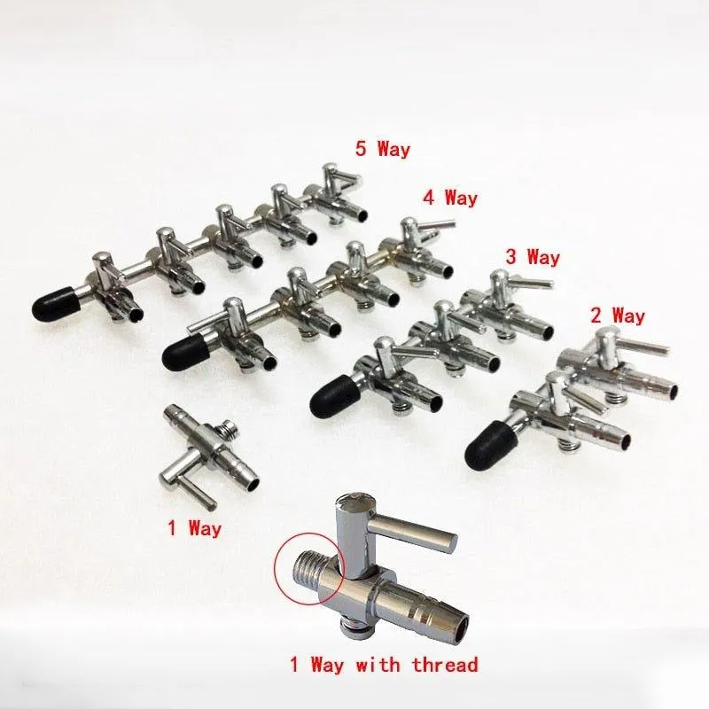 1-5 Way Air Splitter Valve | Aquarium Air Pump Flow Splitter | Distributor Pump Valve | Tap Lever Control Switch Valve