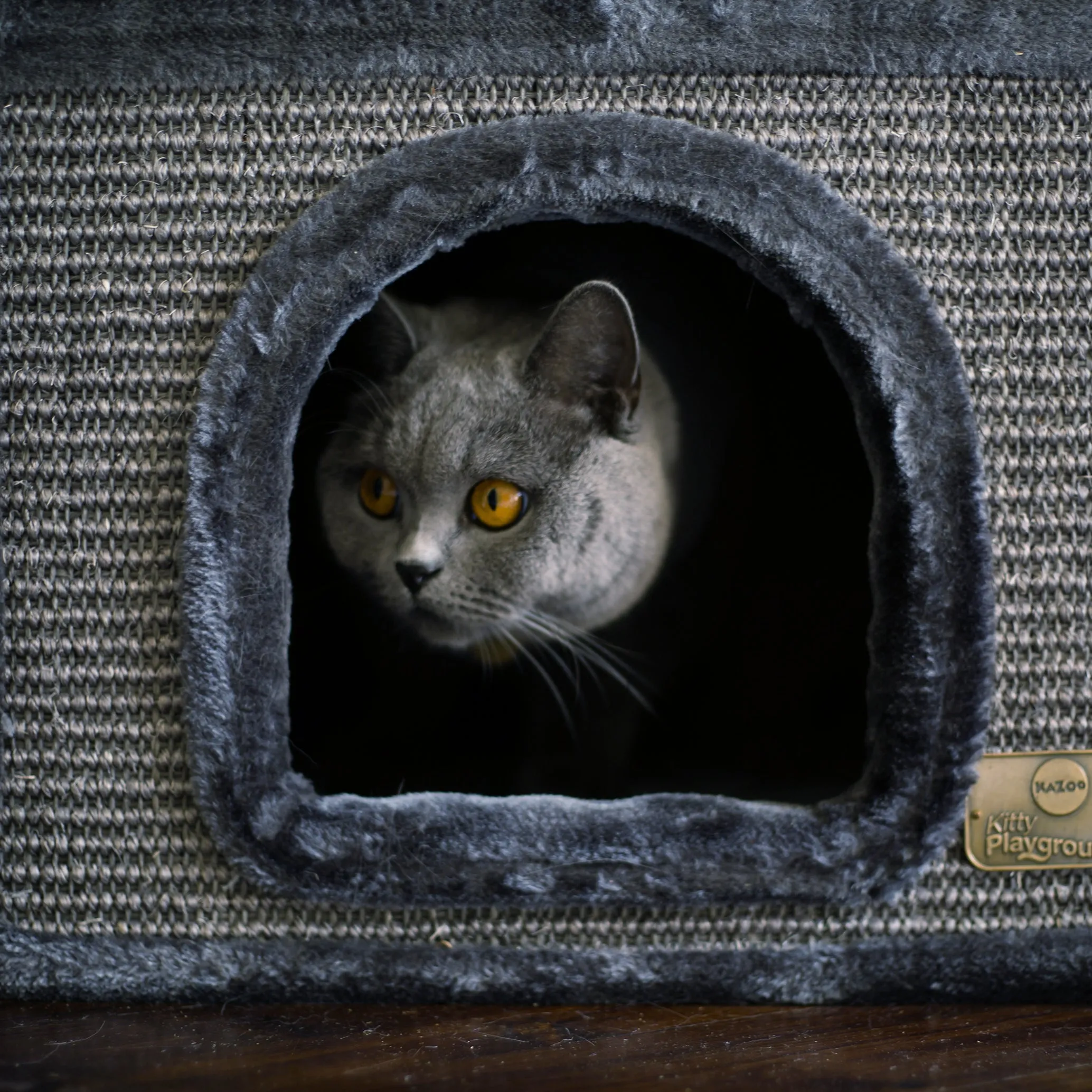 2 Chambers Cat Den - Charcoal