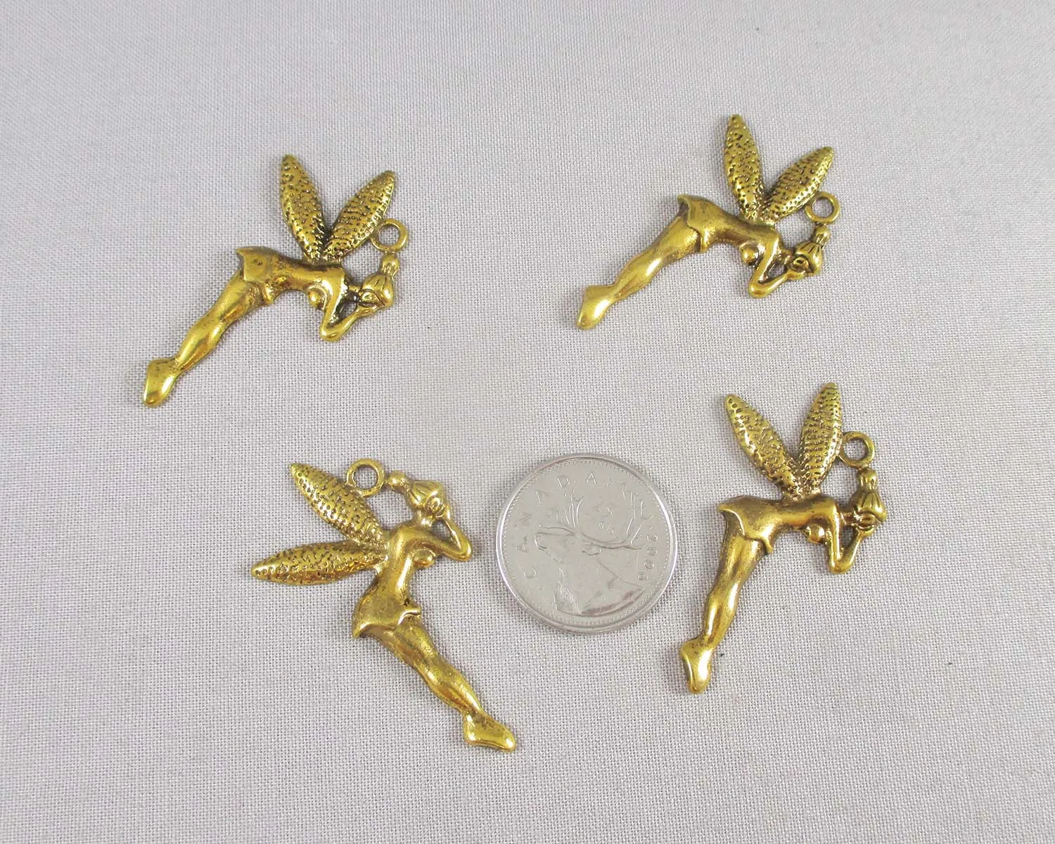 50% OFF!! Fairy Charms Gold Tone 4pcs (0135)