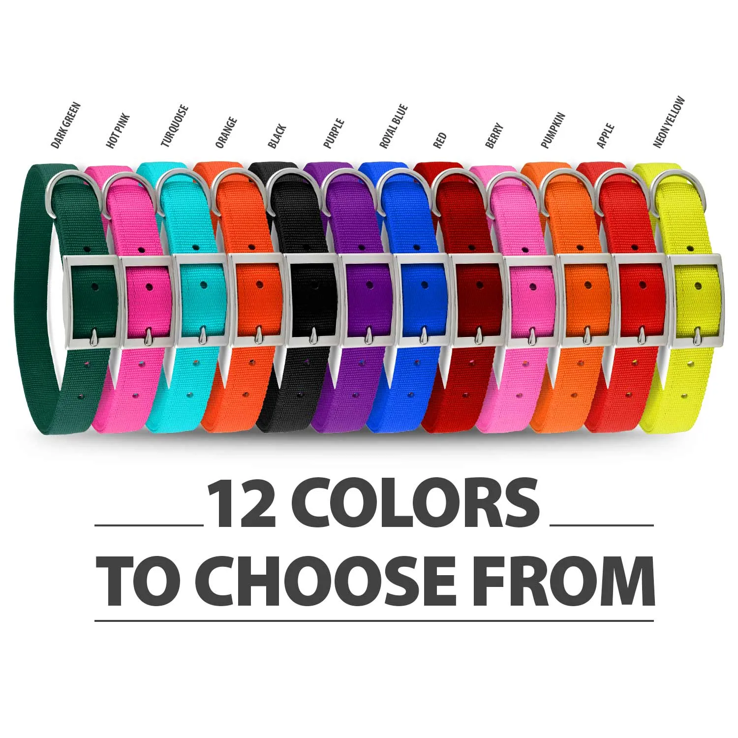 5/8"W Jeffers Nylon Dog Collar, 12"L