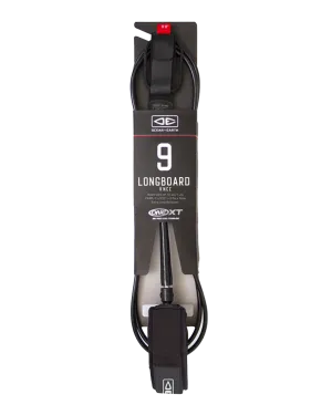 9'0" Longboard Regular Knee Moulded Leash in Black