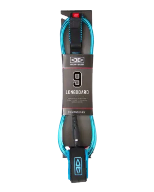 9'0" Longboard Regular Moulded Leash in Blue