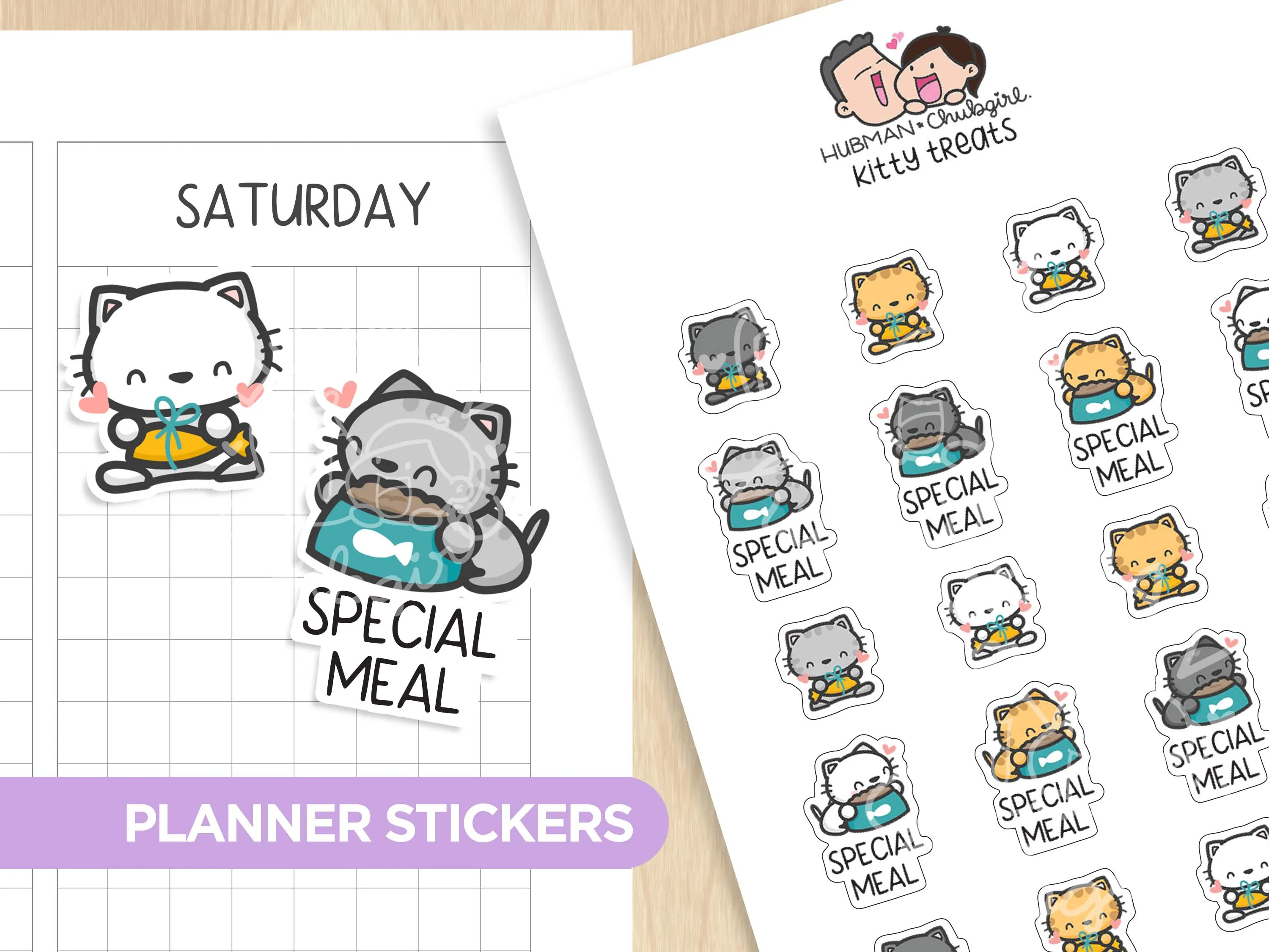 Cat Care Planner Sticker Set