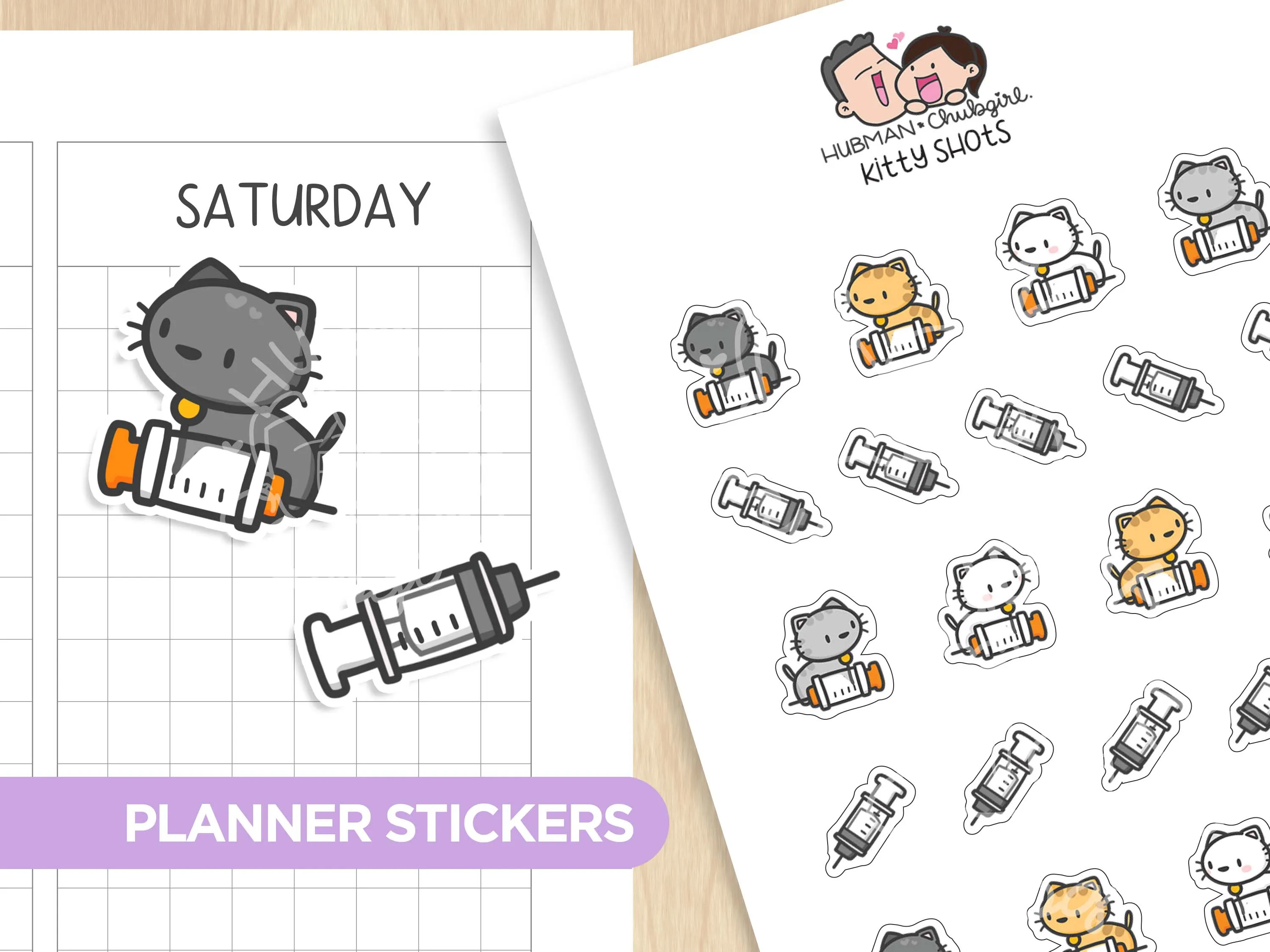 Cat Care Planner Sticker Set