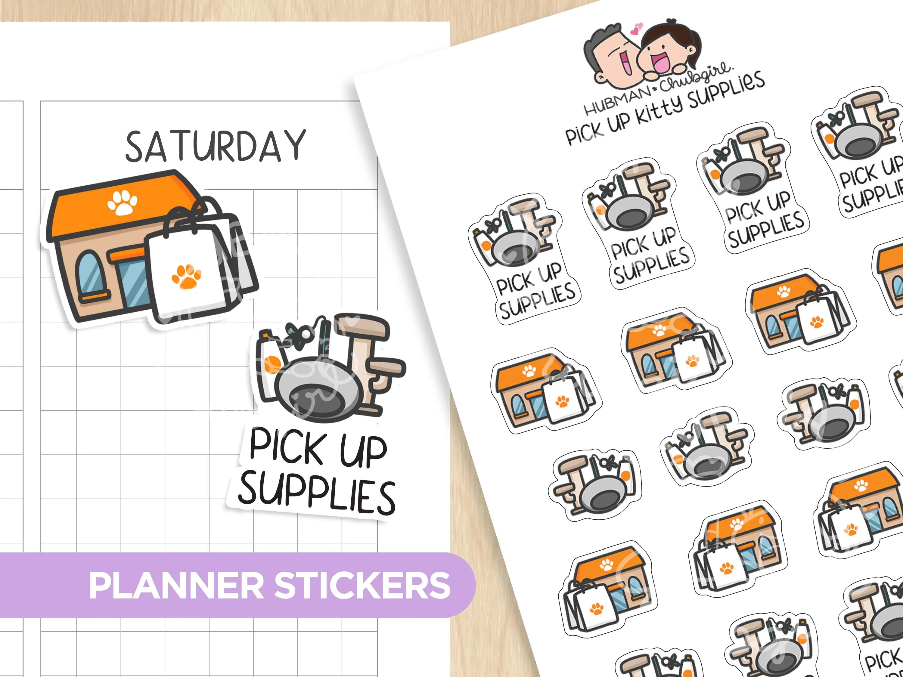 Cat Care Planner Sticker Set