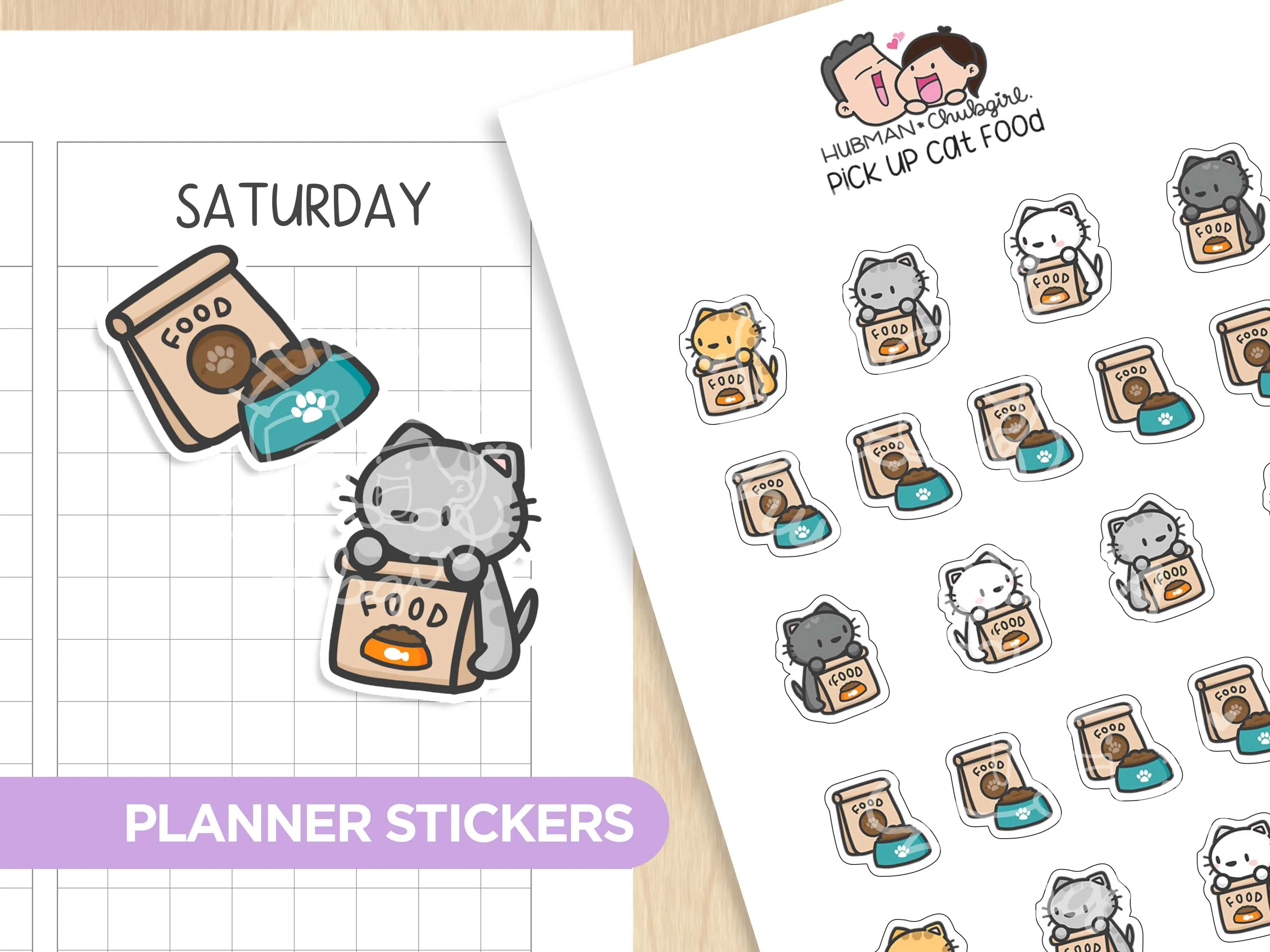 Cat Care Planner Sticker Set