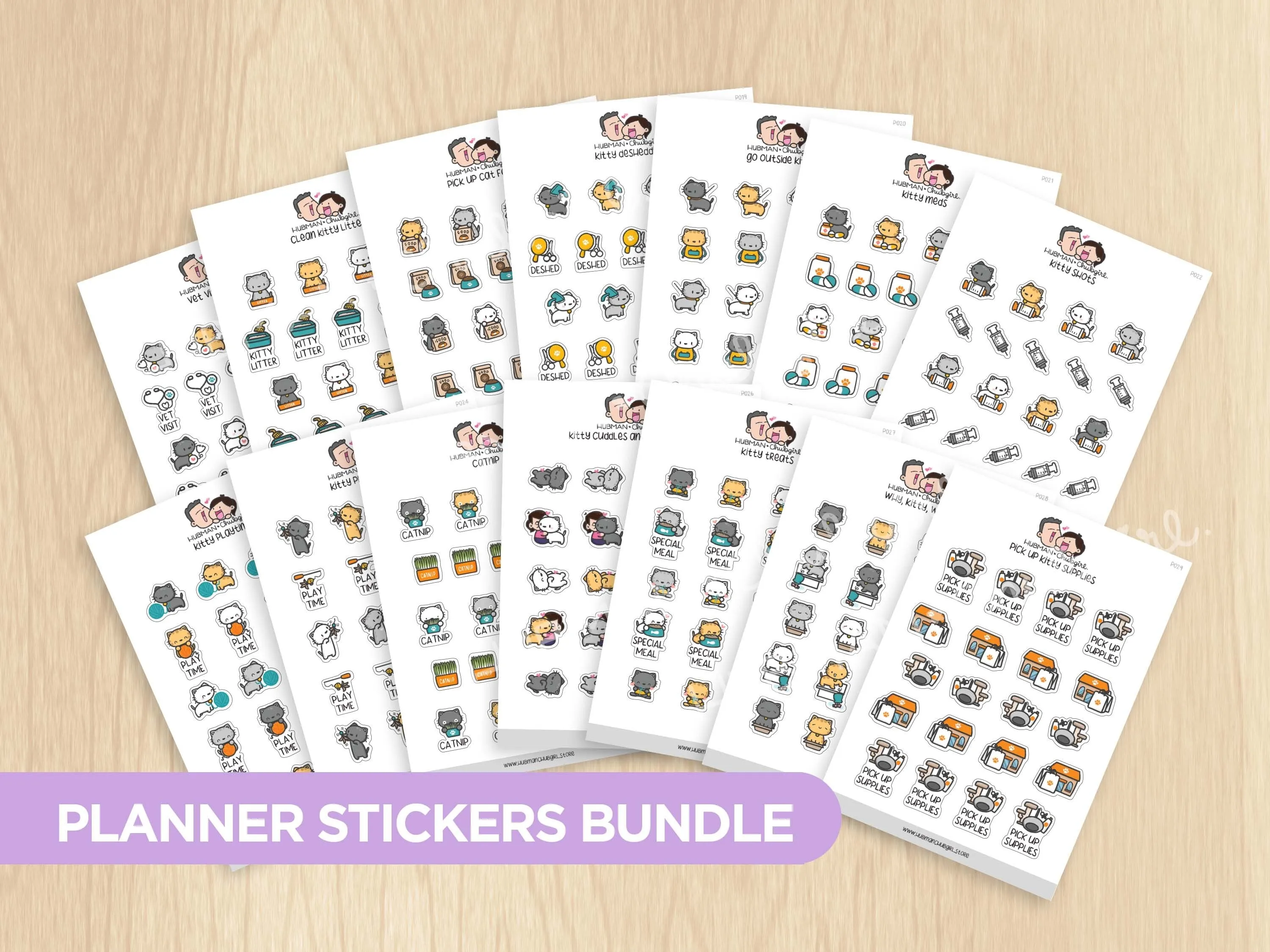 Cat Care Planner Sticker Set