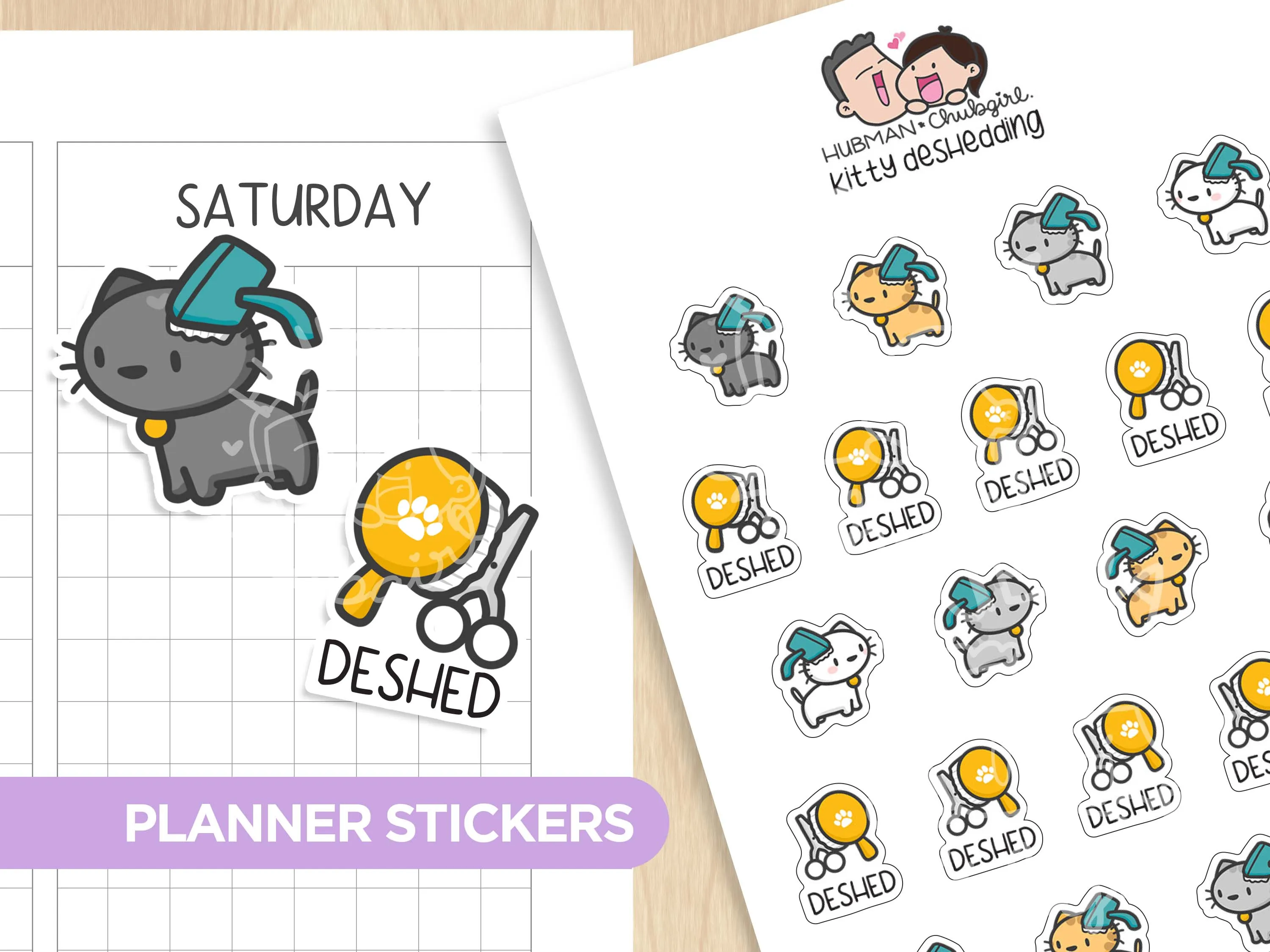 Cat Care Planner Sticker Set
