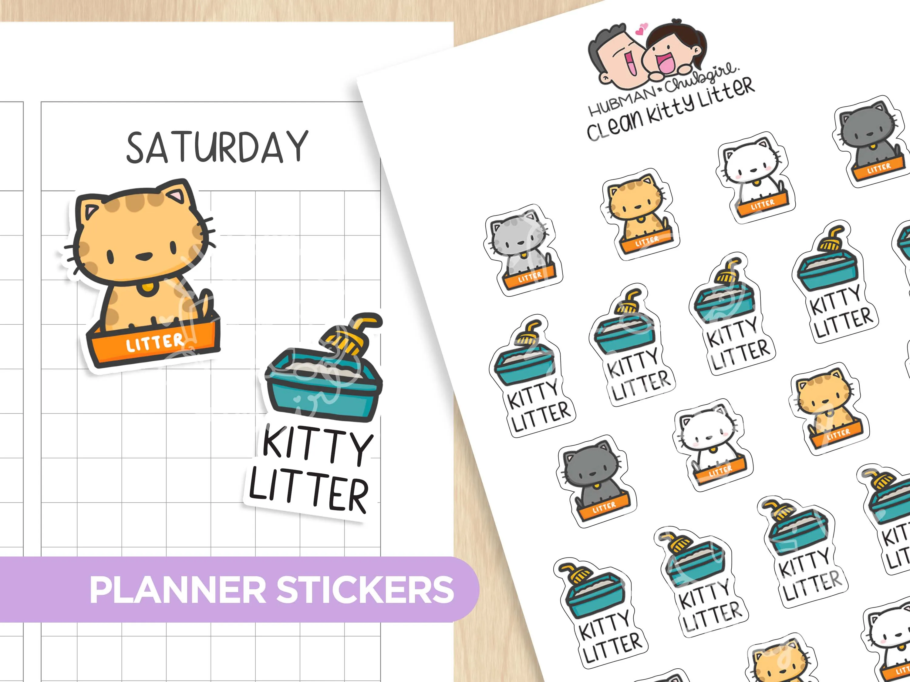 Cat Care Planner Sticker Set