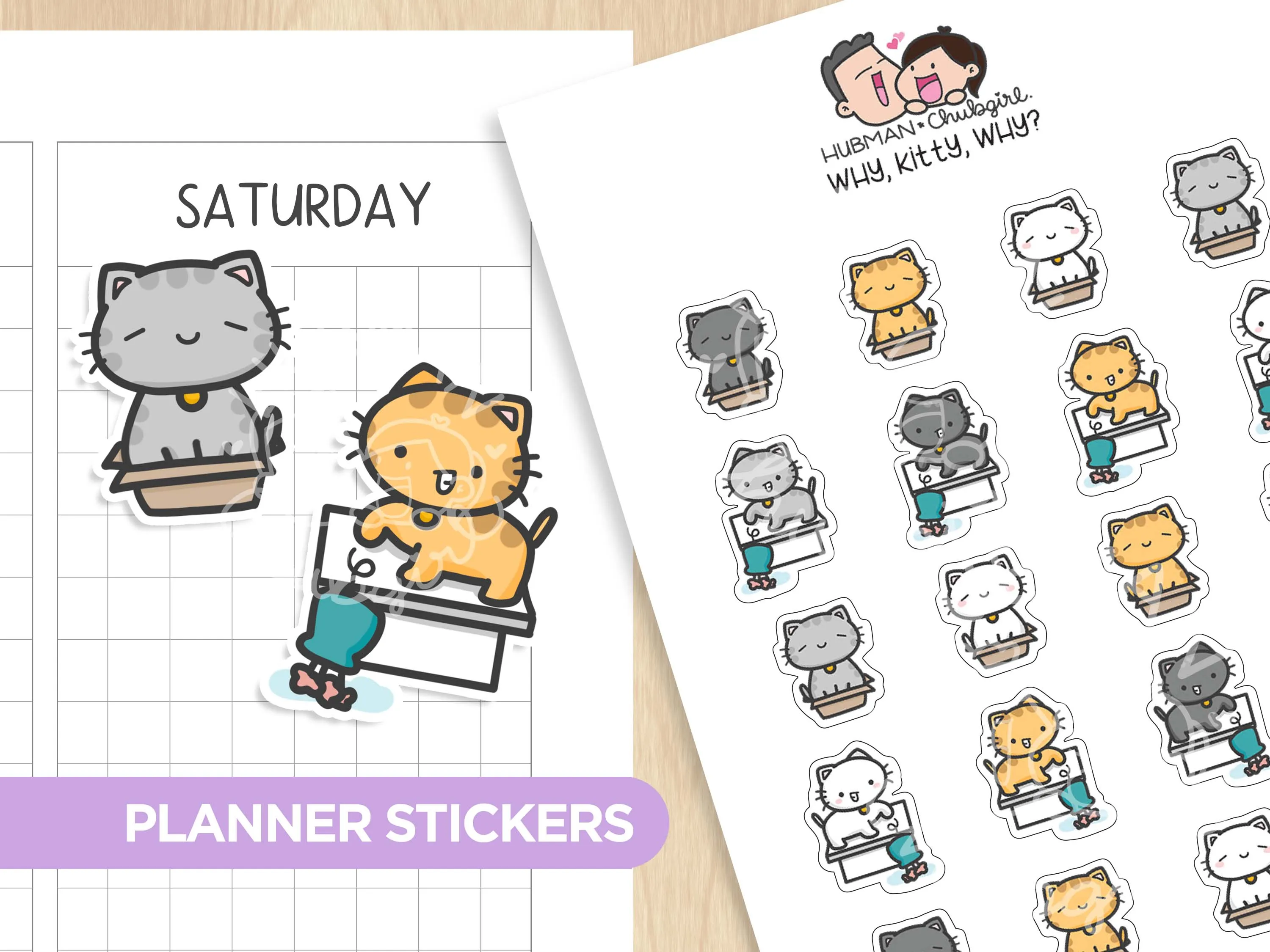 Cat Care Planner Sticker Set