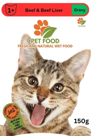 Cat Food Beef & Beef Liver in Gravy 150g