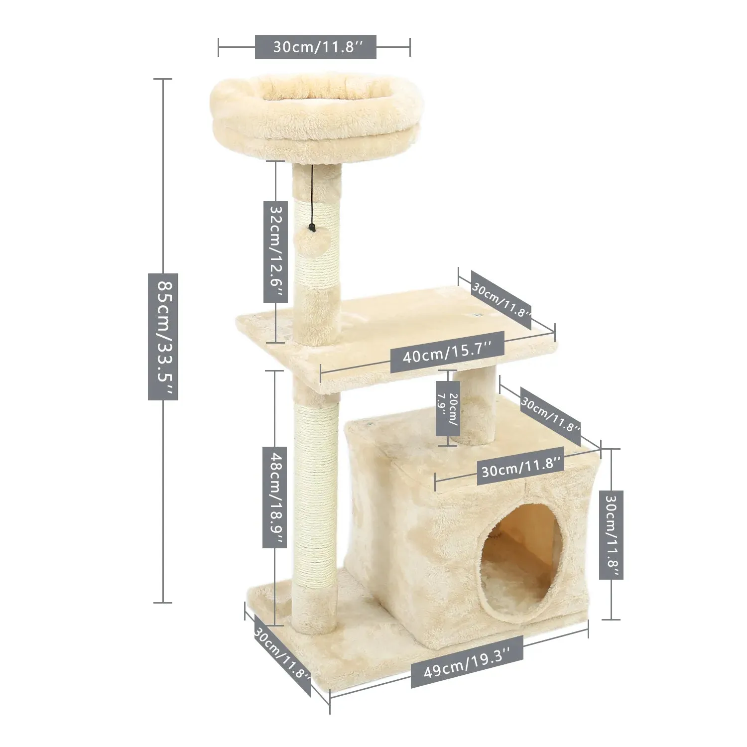 Cat Trees for Kittens Cat Furniture Towers with Scratching Posts Double Perches  House Kitty Cat Activity Trees Climb