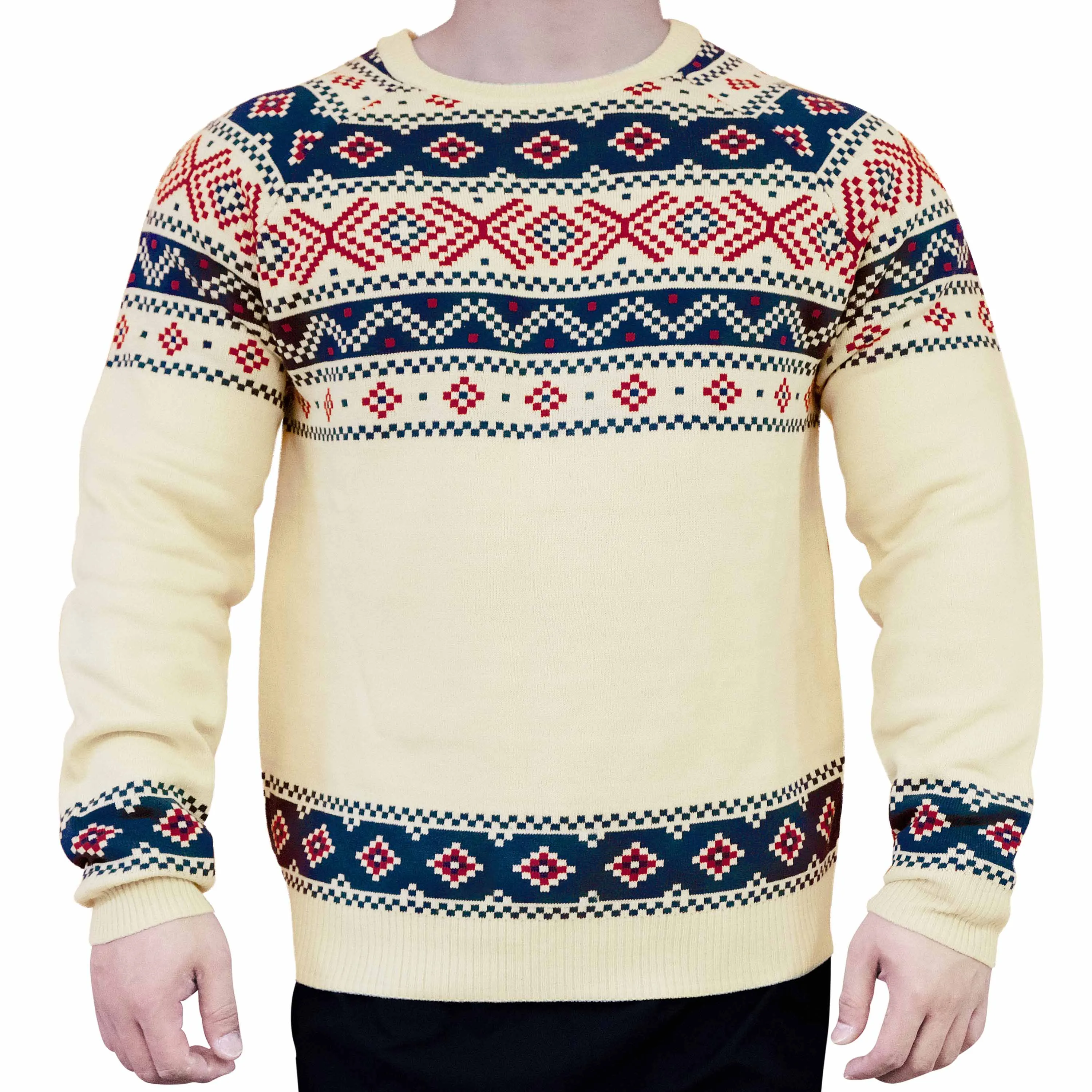Fair Isle Family Matching Sweater in Cream