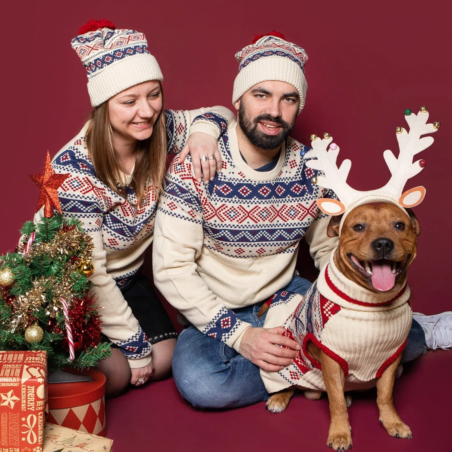 Fair Isle Family Matching Sweater in Cream