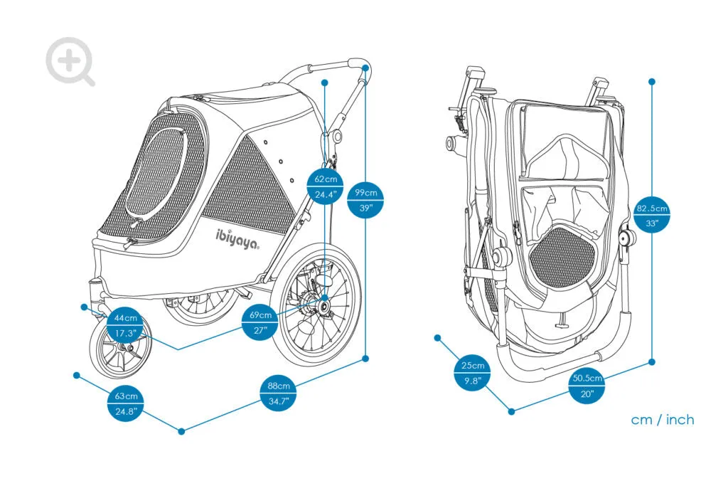 Ibiyaya Happy Pet Trailer / Jogger 2.0 (Ocean Blue)