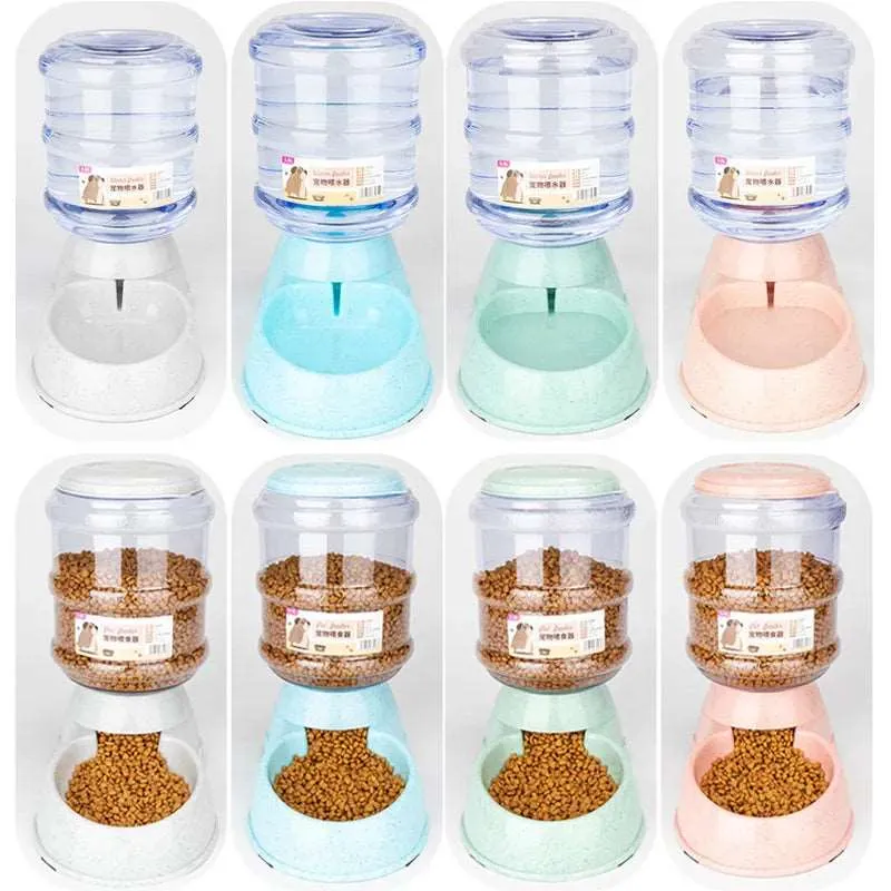 Large Capacity Pet Feeder and Water Dispenser – Automatic Food and Water Bowls for Cats and Small Dogs