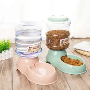 Large Capacity Pet Feeder and Water Dispenser – Automatic Food and Water Bowls for Cats and Small Dogs