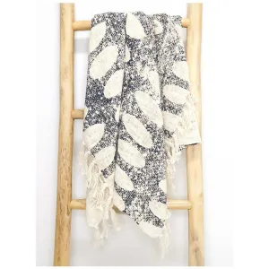 Larnie Blue Slub Cotton Throw