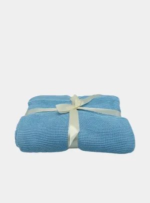 Organic Baby Blue Cot Bed Bamboo Blanket