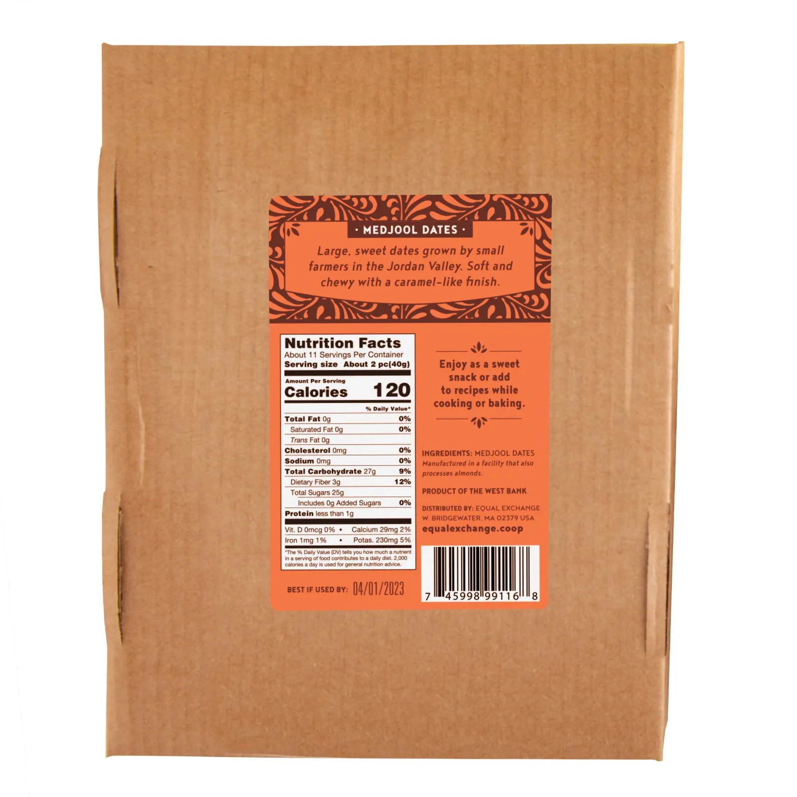 Palestinian Medjool Dates, 17.6oz box