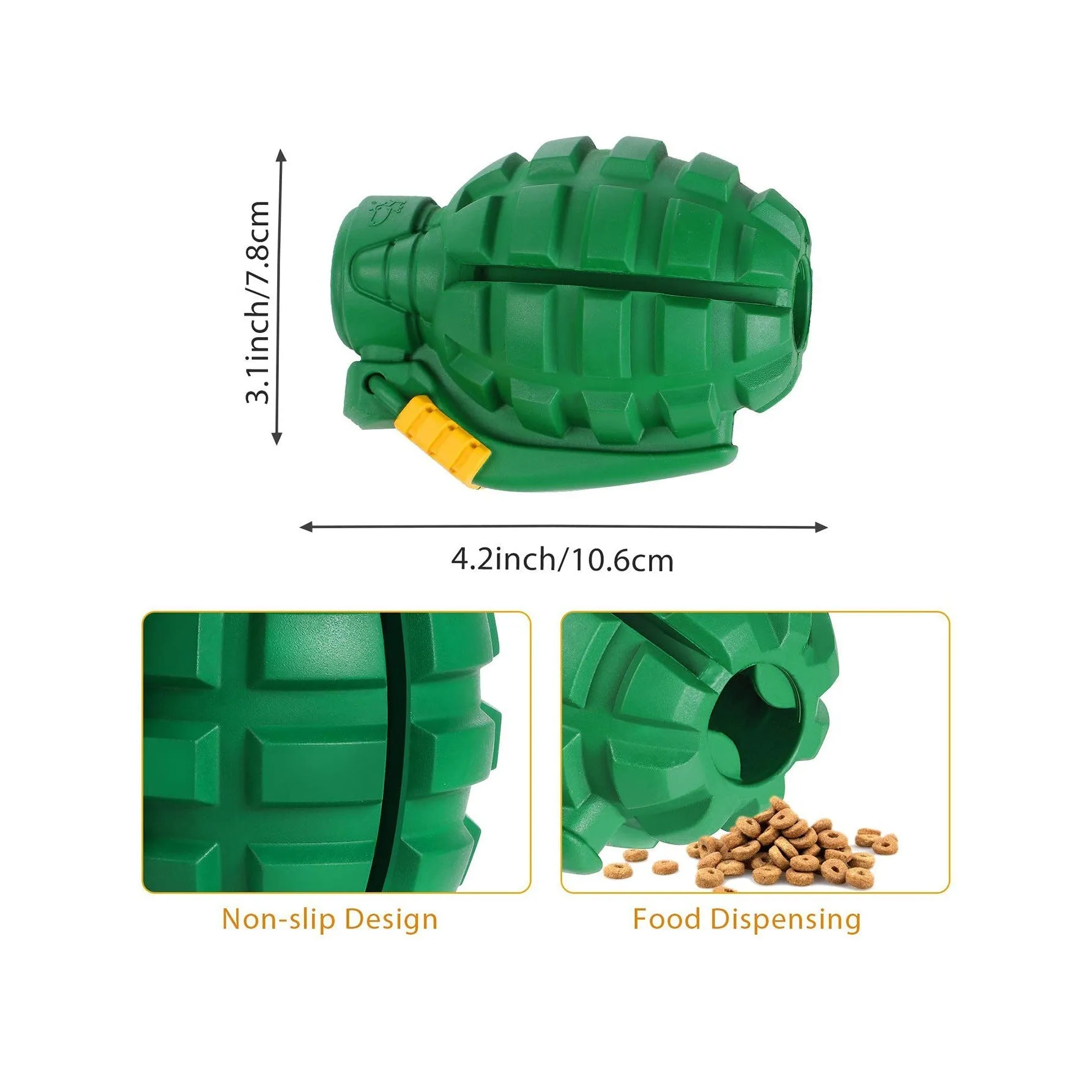 Petopia Tough Hand Grenade Rubber Dog Toy^^^