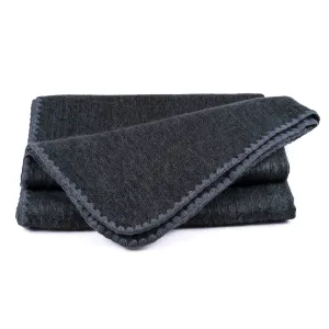 QISU Dark Grey Alpaca Throw Blanket – Elegant Artisan Style, Perfect Christmas Gift