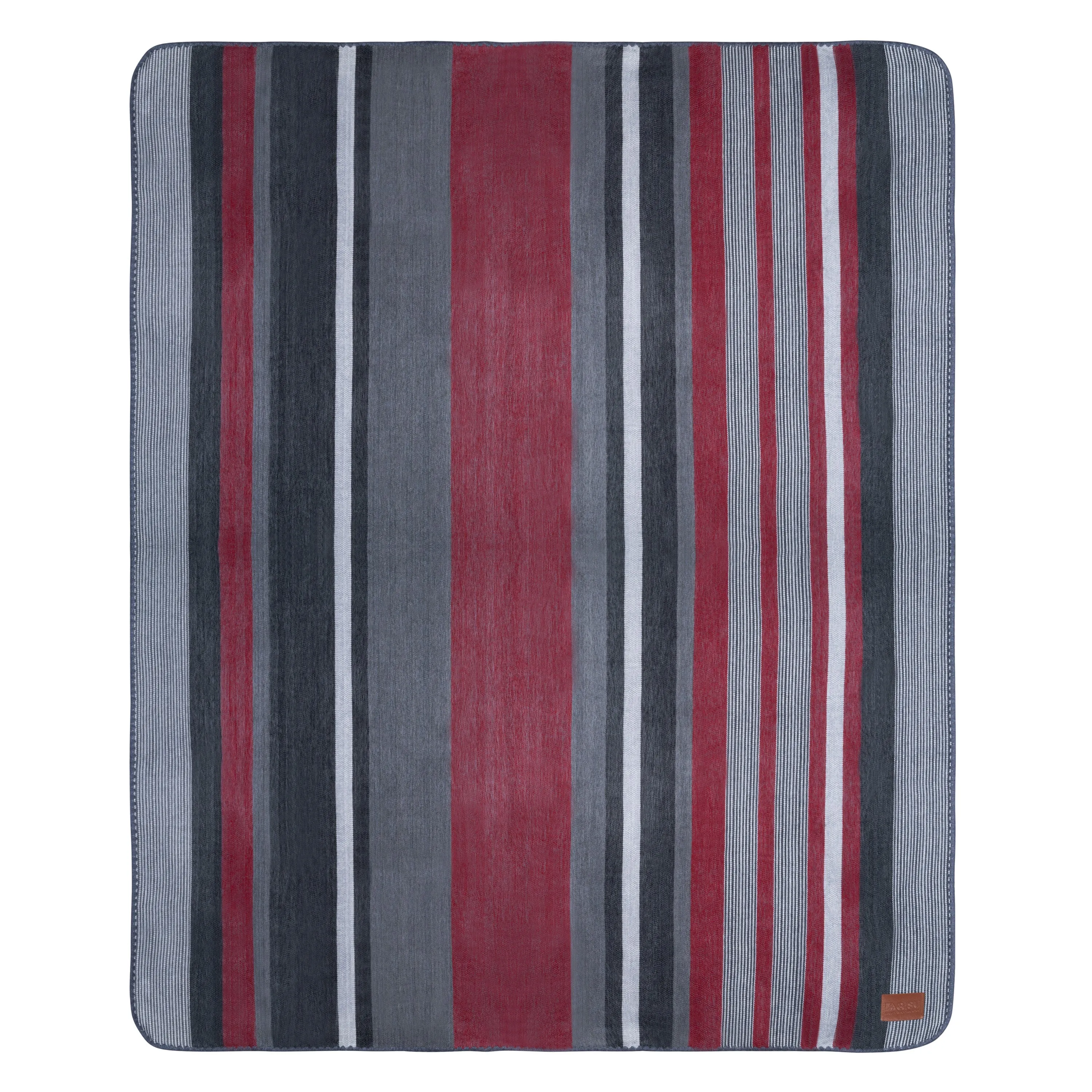 QISU Red Grey Stripe Alpaca Throw Blanket – Elegant Comfort for the Holidays