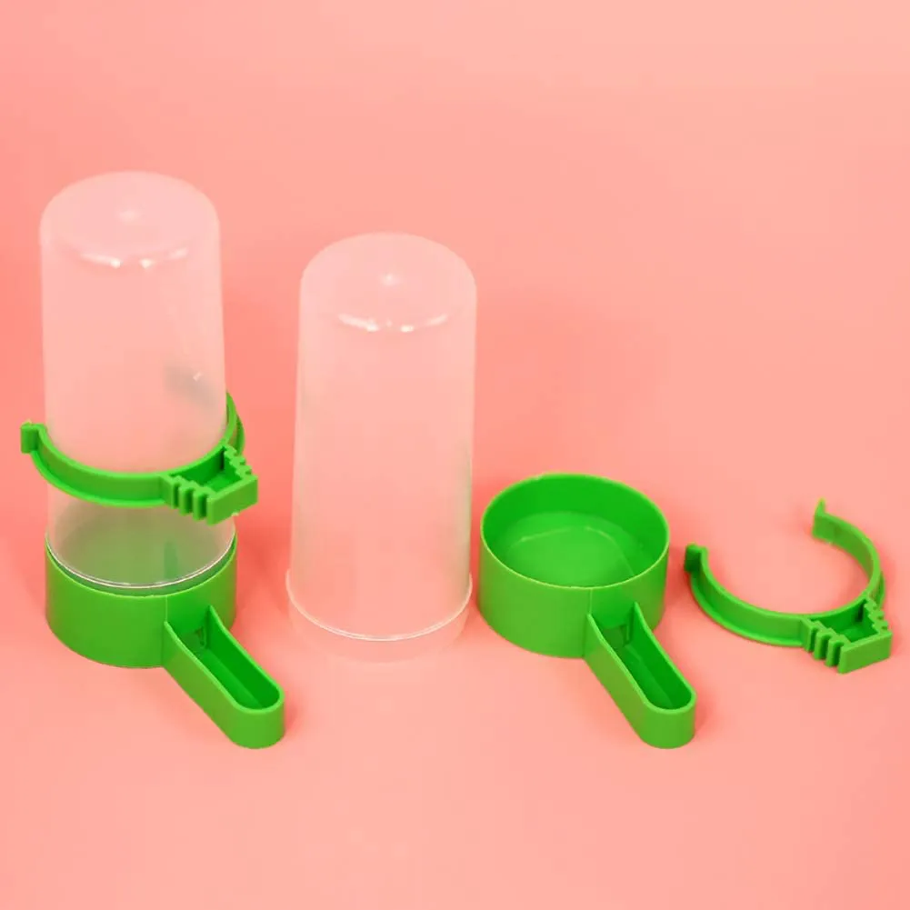 QX-Pet Supplies 2 Pack Automatic Bird Feeder Dispenser Bird Water Bottle Drinker Container Waterer Clip Hanging in Birds Cage for Parrots Budgie Cockatiel Lovebirds 90 ml