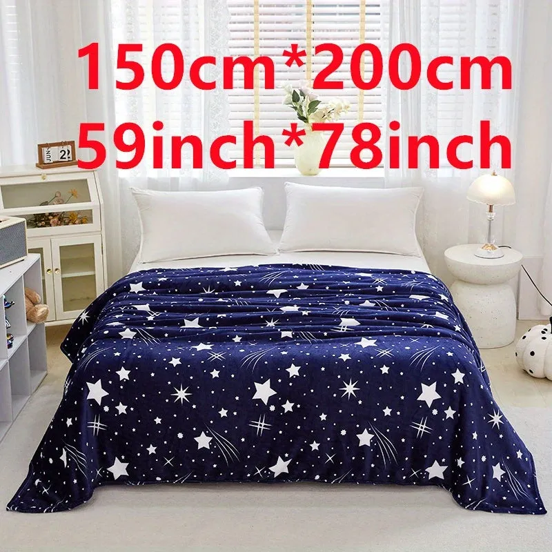 Soft and Warm Meteor Pattern Bed Blanket for All Seasons