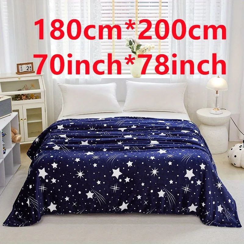 Soft and Warm Meteor Pattern Bed Blanket for All Seasons